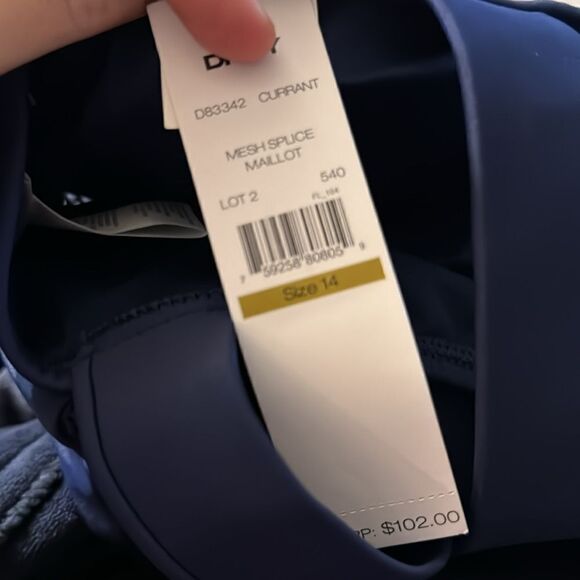 NWT DKNY 'Mesh Splice' Maillot One Piece Swimsuit 14 - Picture 4 of 4